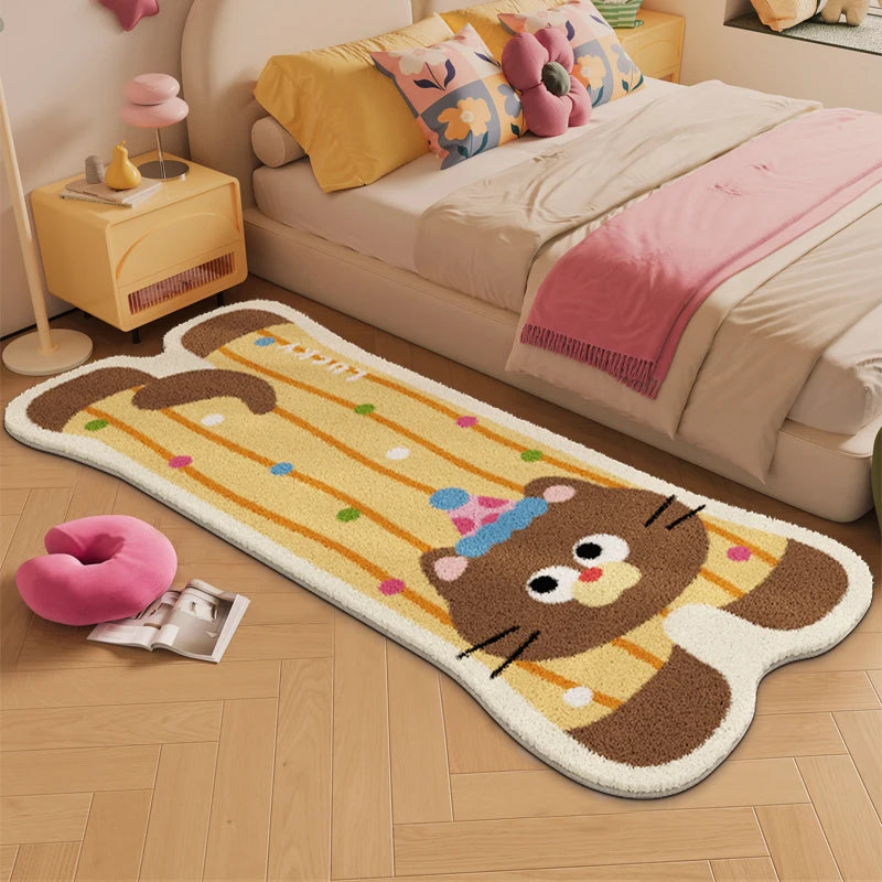 Bunte Plüschmatte aus Imitat Kaschmir mit Tiermuster, für Schlafzimmer