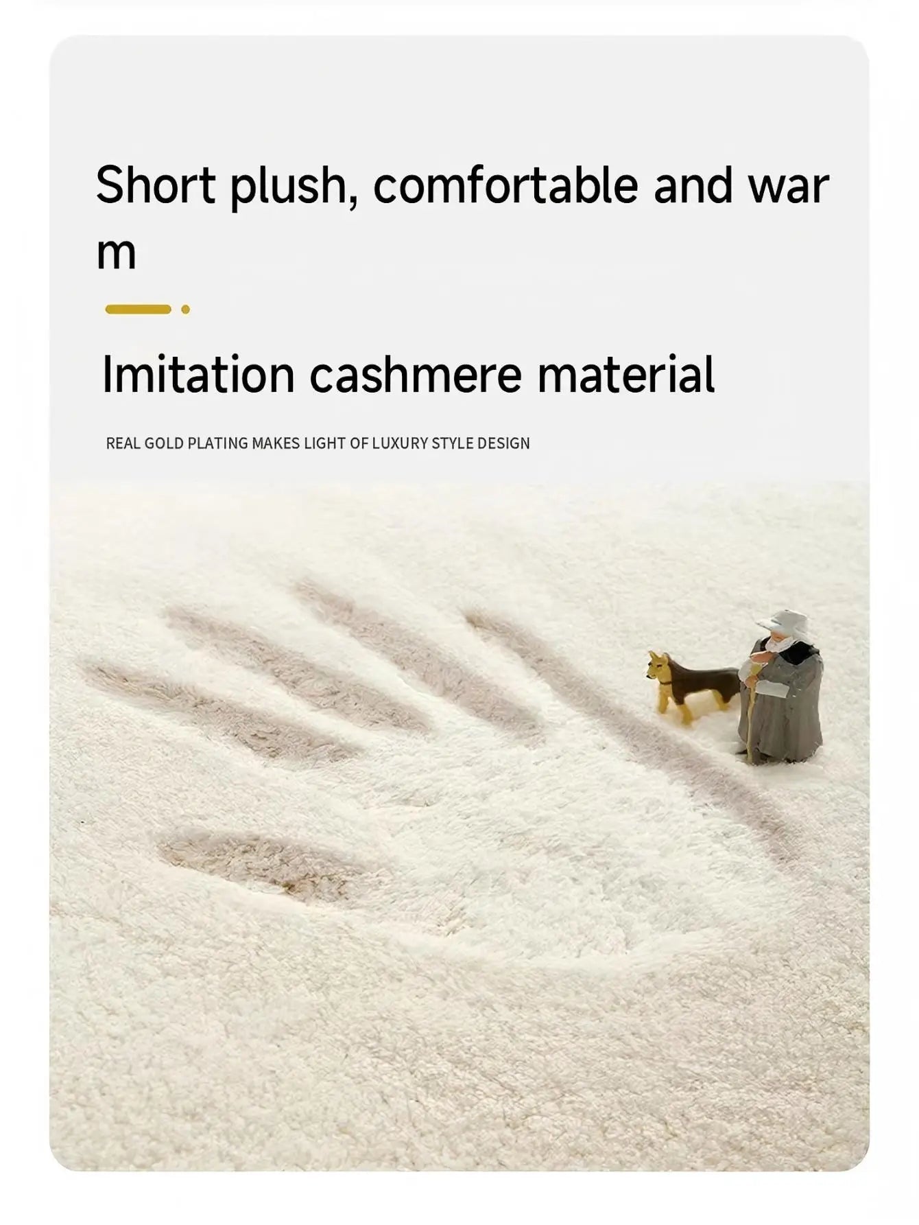 Plüschmatte imitat kaschmir mit cartoon-tierdesign, farbe: Reis Kleidung Hund, Grösse: 80x180cm