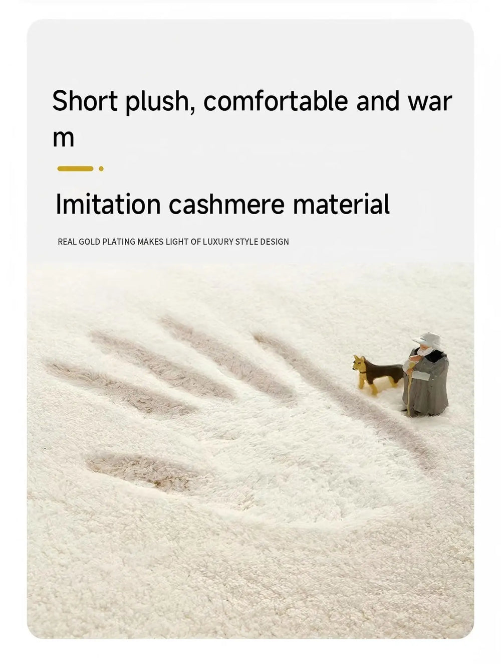 Plüschmatte imitat kaschmir mit cartoon-tierdesign, farbe: Reis Kleidung Hund, Grösse: 80x180cm