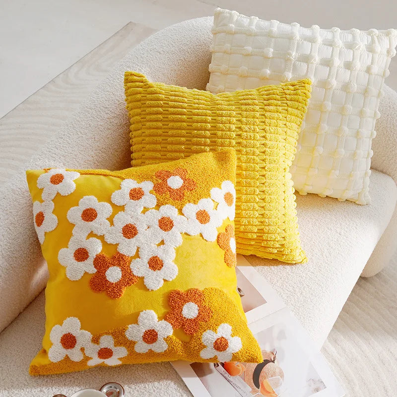 Bestickte Kissenbezüge – Luxusblumen – 45x45, 30x50