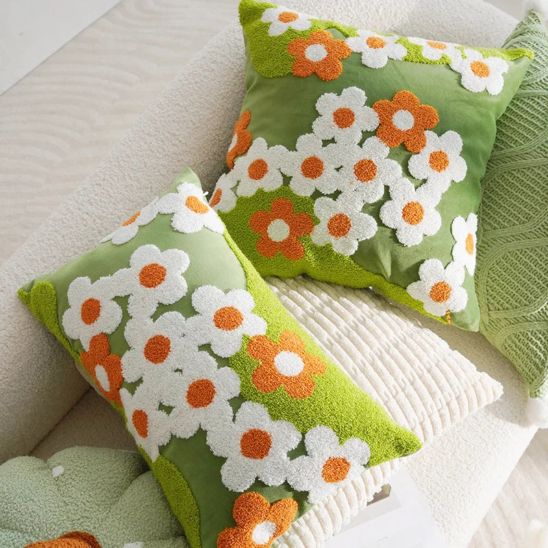 Bestickte Kissenbezüge – Luxusblumen – 45x45, 30x50