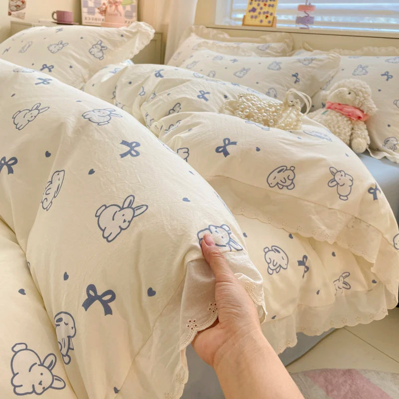 Florales Bettbezug Set aus Polyester, Farbenmix, Grösse: King 220x240cm