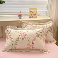 Floral Bettbezug-Set aus Polyester im Cartoon-Stil, Farbe: 5, Grösse: Einzel 150x200cm im Schlafzimmer