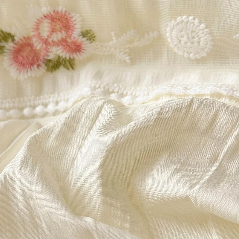 Bettbezug Set im Koreanischen Prinzessinnenstil, Farbe: Lila, Grösse: Queen Grösse 4 Teile