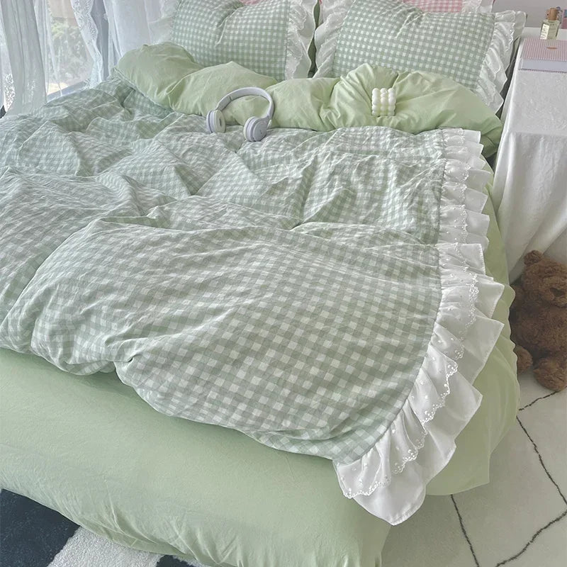 Bettwäsche-Set – Koreanische Spitze, Doppellagig – Mikrofaser