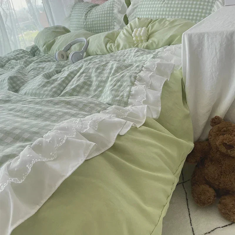 Bettwäsche-Set – Koreanische Spitze, Doppellagig – Mikrofaser