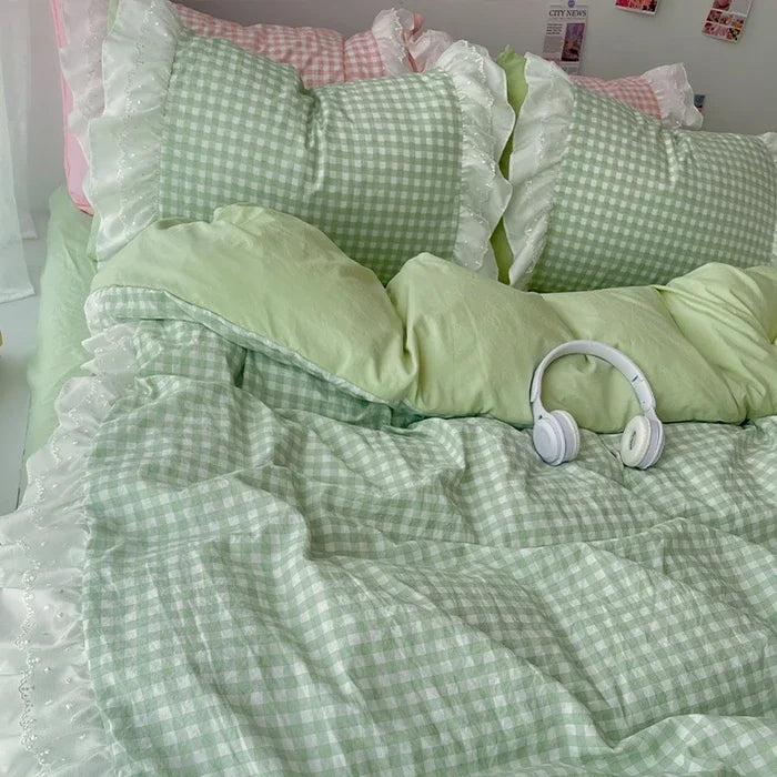 Bettwäsche-Set – Koreanische Spitze, Doppellagig – Mikrofaser