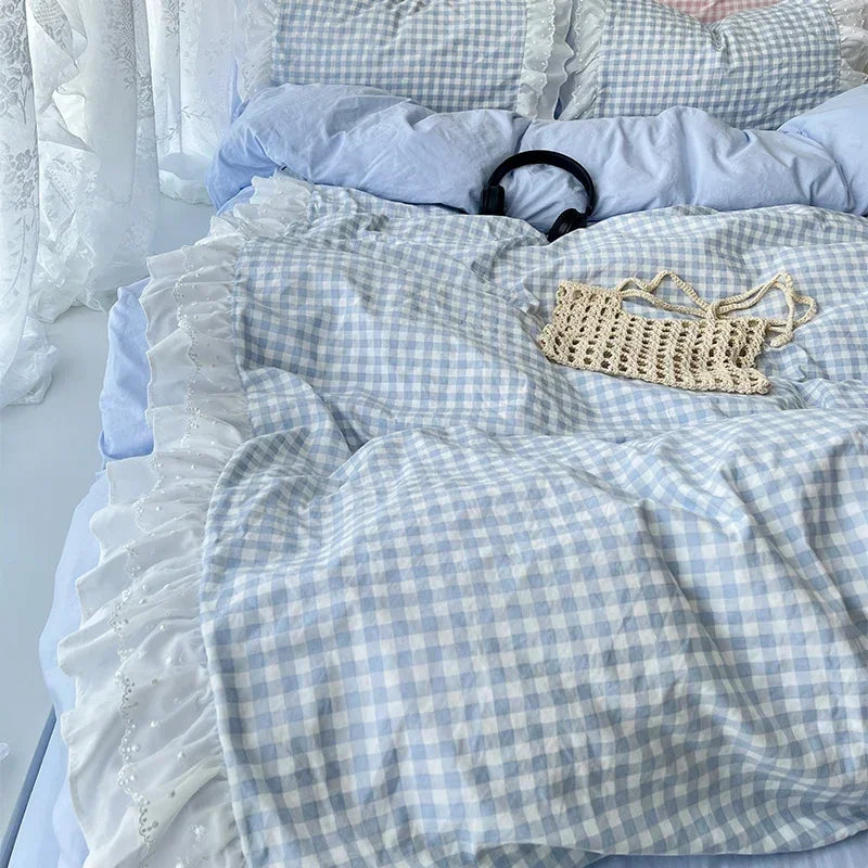 Bettwäsche-Set – Koreanische Spitze, Doppellagig – Mikrofaser