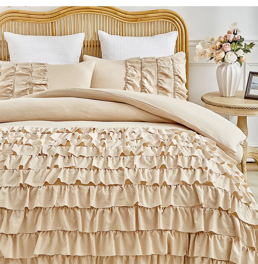 Bettwäsche-Set – Prinzessinnenstil Rüschen – Twin bis King