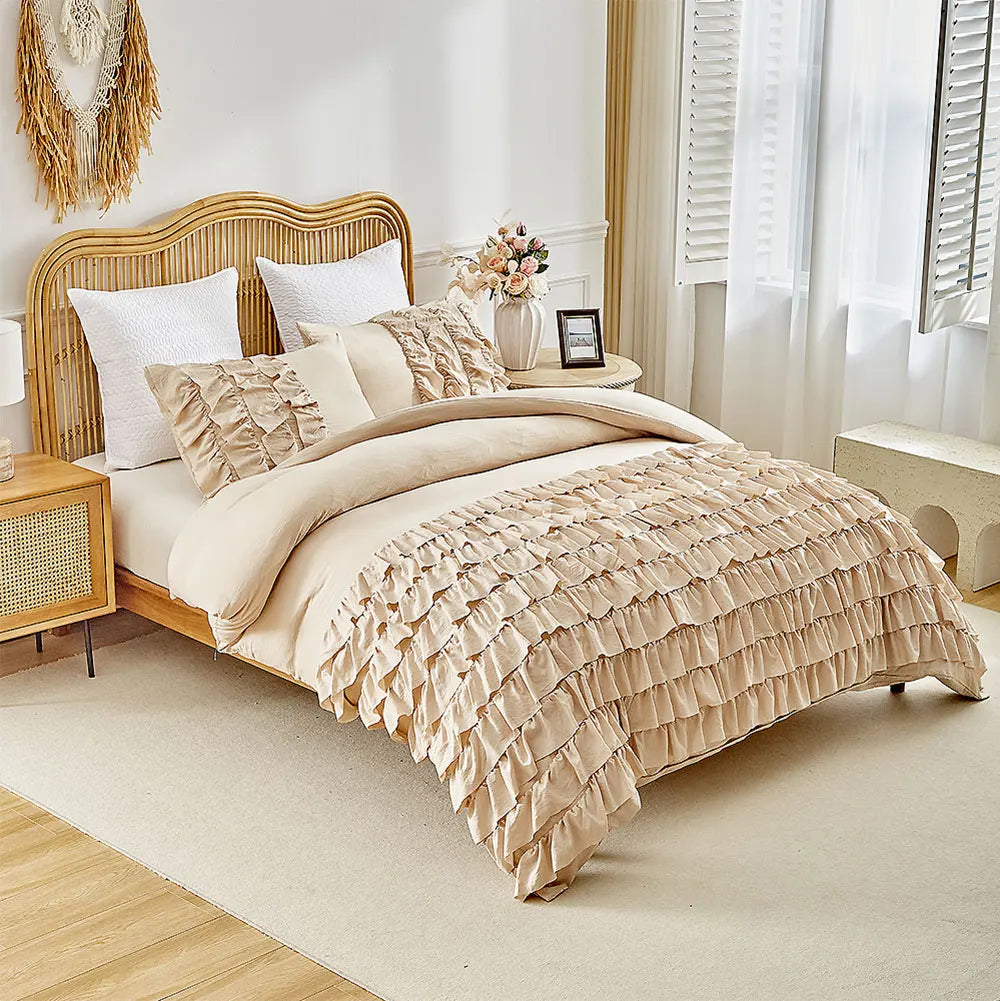 Bettwäsche-Set – Prinzessinnenstil Rüschen – Twin bis King