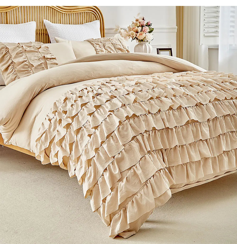 Bettwäsche-Set – Prinzessinnenstil Rüschen – Twin bis King