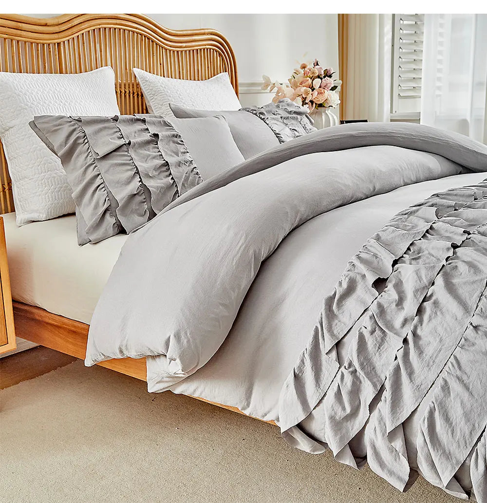 Bettwäsche-Set – Prinzessinnenstil Rüschen – Twin bis King