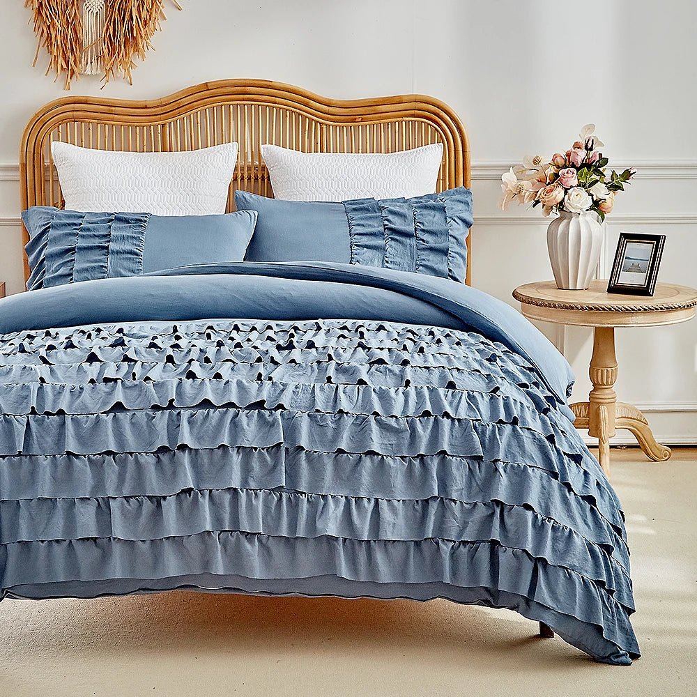 Bettwäsche-Set – Prinzessinnenstil Rüschen – Twin bis King