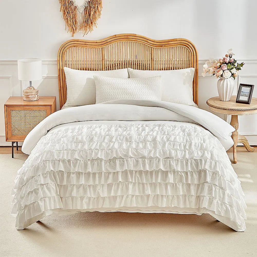 Bettwäsche-Set – Prinzessinnenstil Rüschen – Twin bis King
