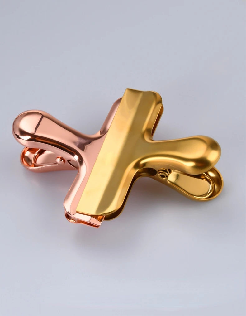 Binder-Clip – Roségold-Metall – 7.6x6cm