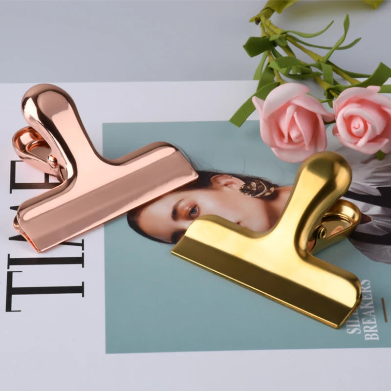 Binder-Clip – Roségold-Metall – 7.6x6cm