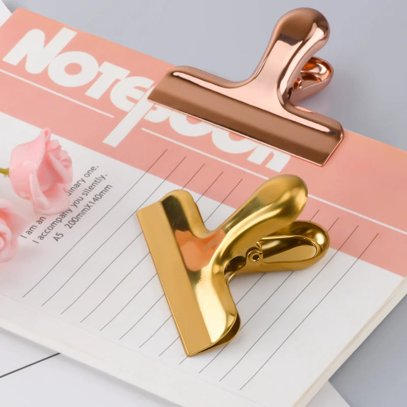 Binder-Clip – Roségold-Metall – 7.6x6cm