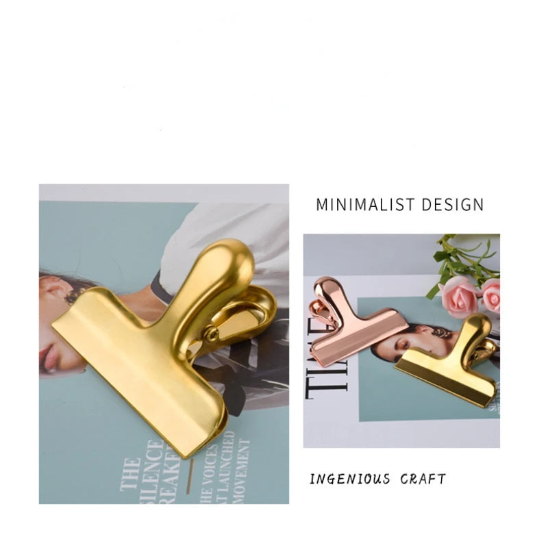 Binder-Clip – Roségold-Metall – 7.6x6cm