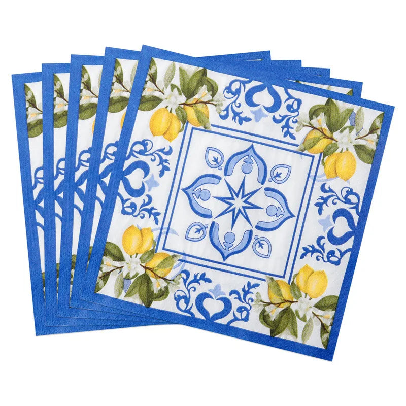 Blaue Spitzeservietten – Bedruckt 20 Stück