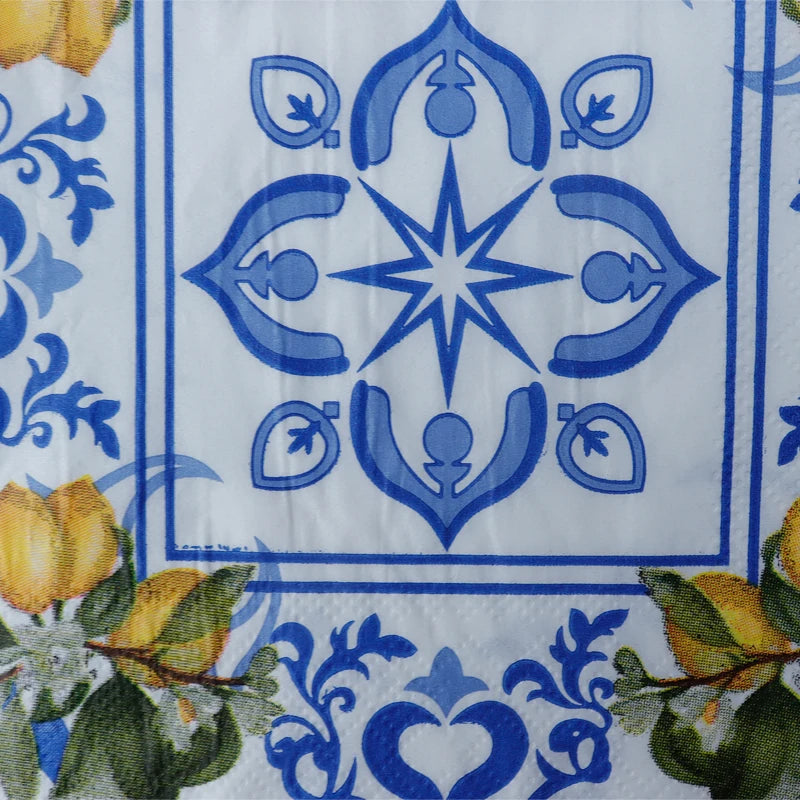 Blaue Spitzeservietten – Bedruckt 20 Stück