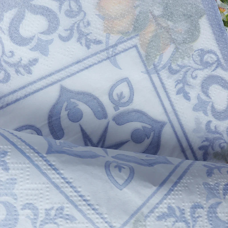 Blaue Spitzeservietten – Bedruckt 20 Stück