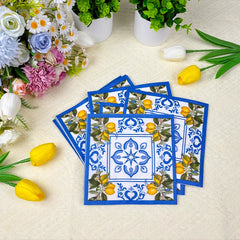 Blaue Spitzeservietten – Bedruckt 20 Stück