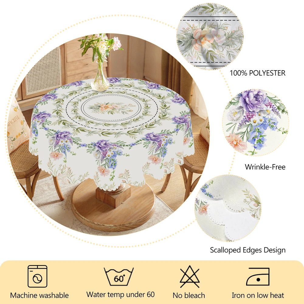 Blumen-Tischdecke – Pastoral-Polyester – Verschiedene Grössen