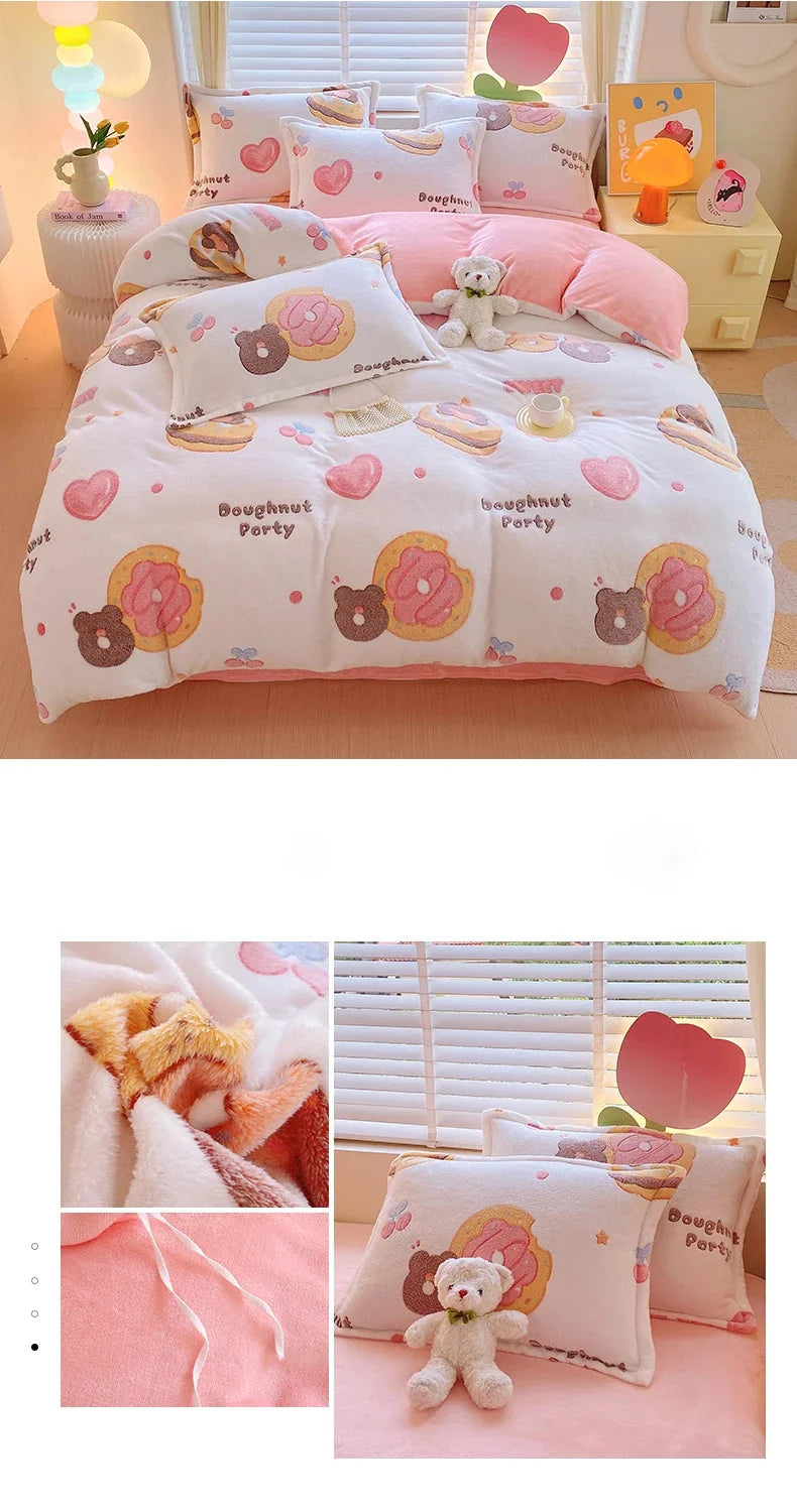 Blumendruck Bettbezug aus Polyester, Farbe: aimitu, Grösse: King220x240cm