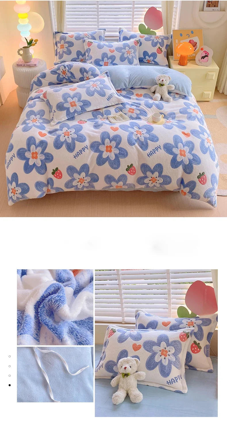 Blumendruck Bettbezug aus Polyester in Grösse King 220x240cm, Farbe: aimitu