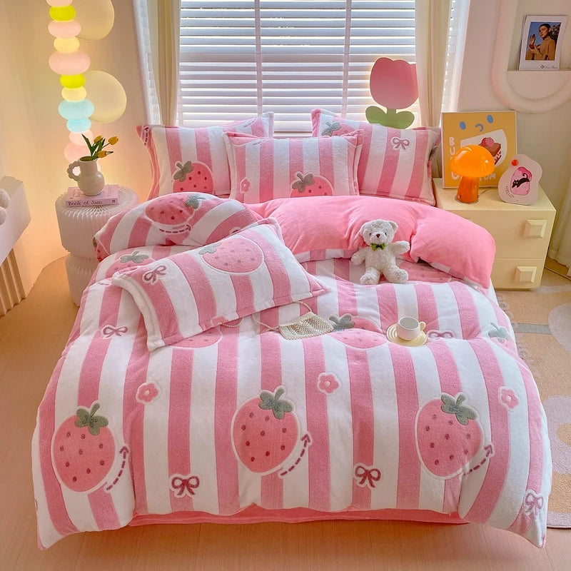 Blumendruck Bettbezug aus Polyester in Farbe Aimitu, King220x240cm 1pc