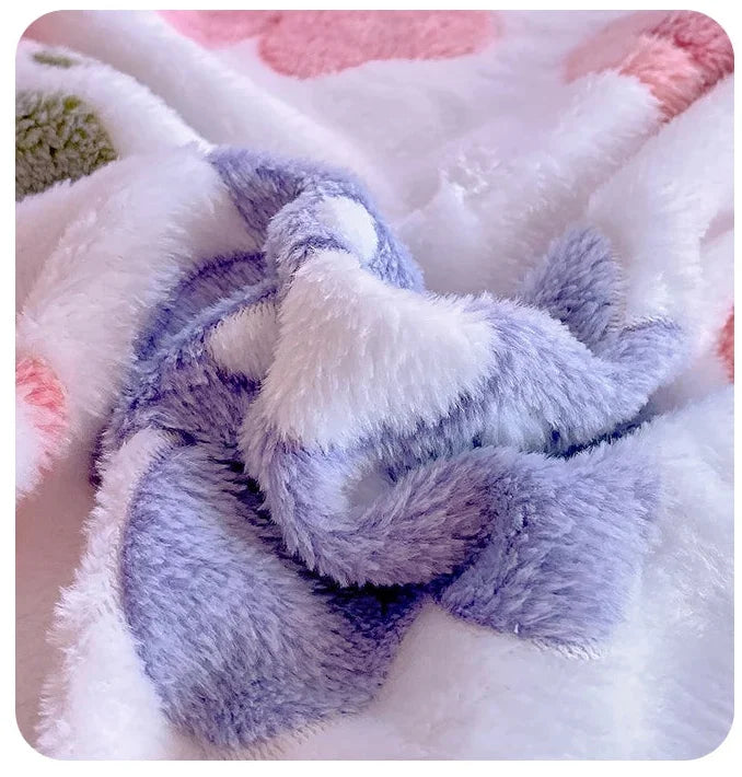 Flauschiger Fleece-Bettbezug mit Blumenmuster in Farbe: Aimitu, Grösse: King220x240cm 1pc