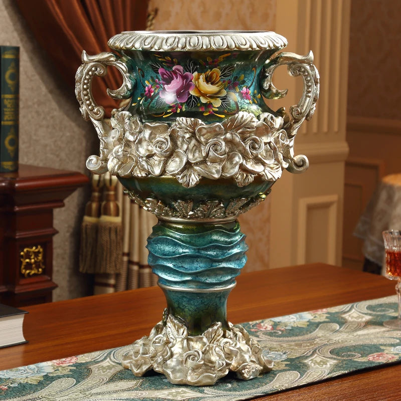 Elegante Boden-Vase aus Keramik im europäischen Stil, Farbe: Lichtgrau