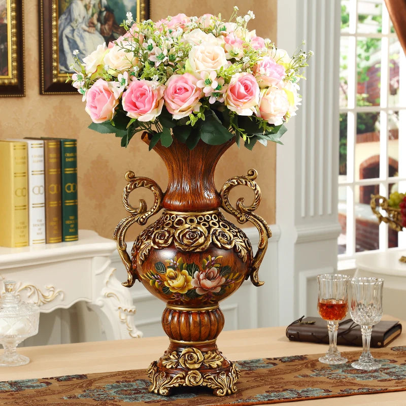 Hellgraue Keramik-Boden-Vase im europäischen Stil für kleine Räume