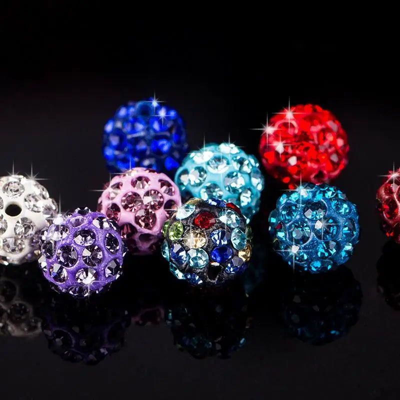 böhmische kristallperlen 10mm im boho stil aus kristall-ton in verschiedenen farben