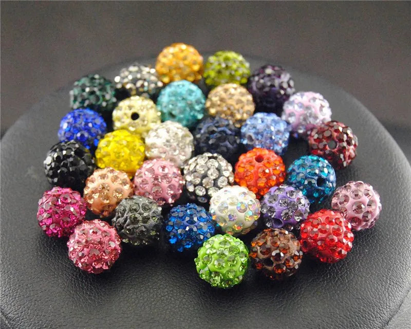 boho 10mm tschechische kristallperlen, farbe: mehrfarbig, set mit 10 stück