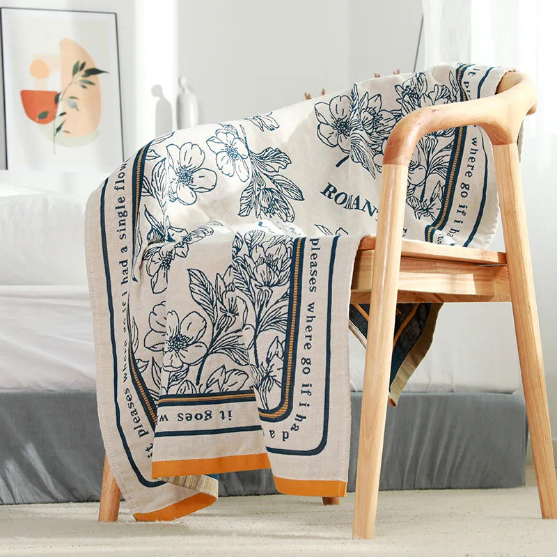 Boho-Blumen-Badetuch – Baumwolle, 80×160CM