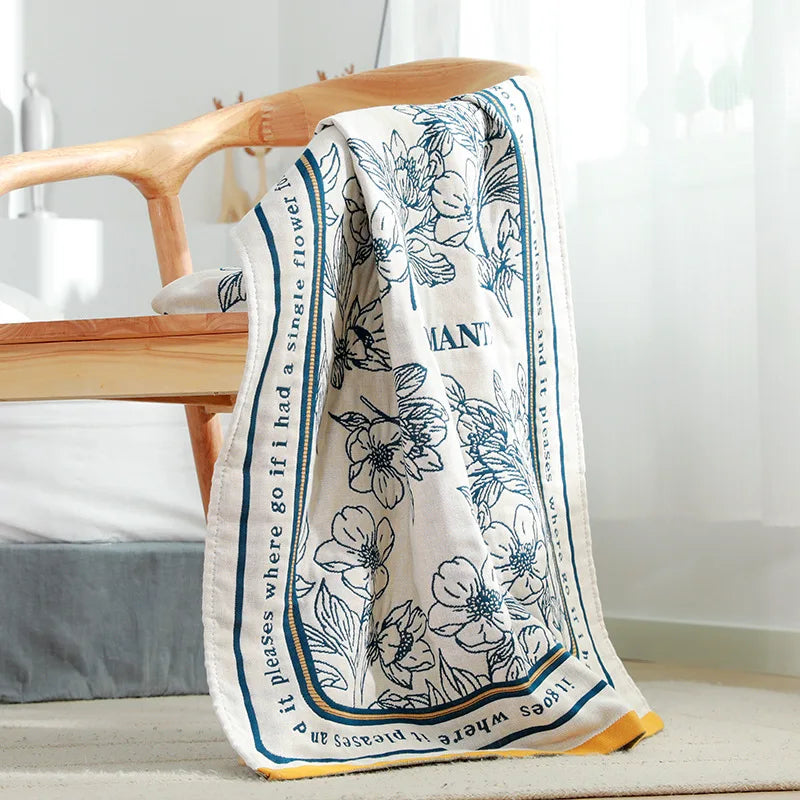 Boho-Blumen-Badetuch – Baumwolle, 80×160CM