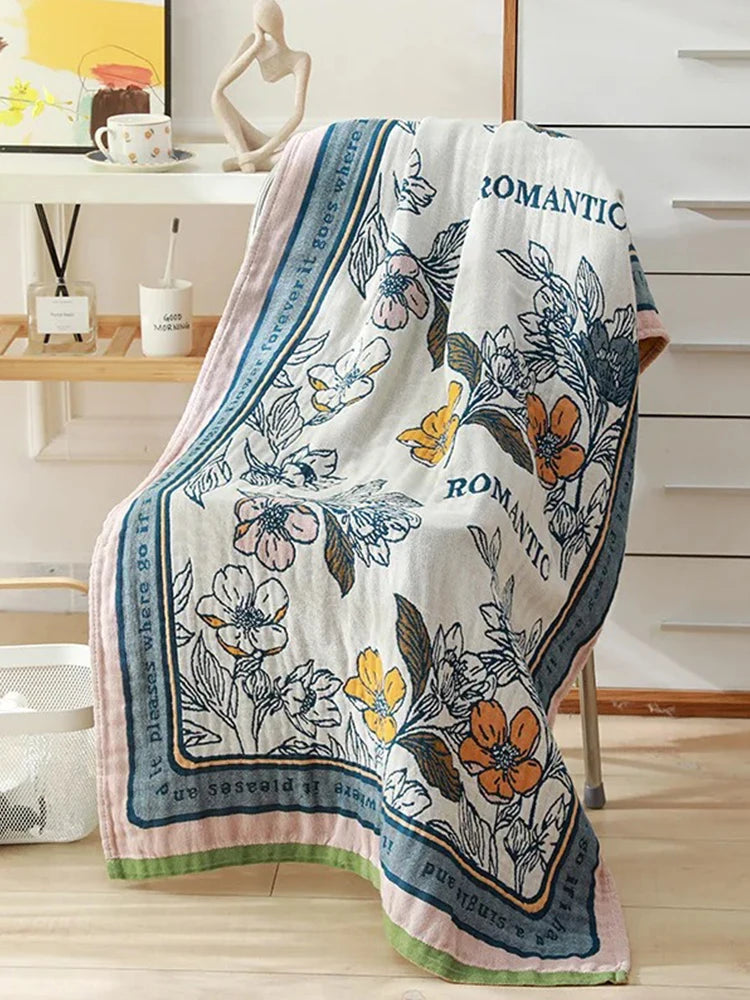 Boho-Blumen-Badetuch – Baumwolle, 80×160CM