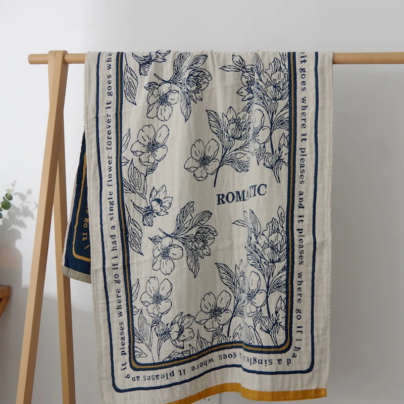Boho-Blumen-Badetuch – Baumwolle, 80×160CM