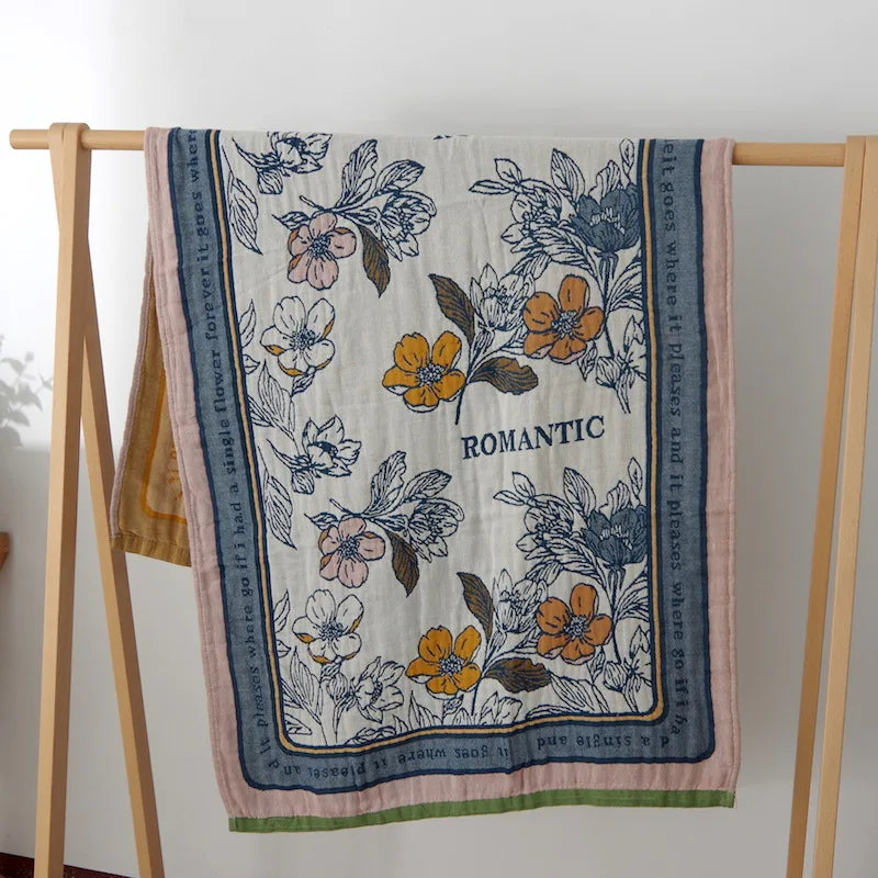 Boho-Blumen-Badetuch – Baumwolle, 80×160CM