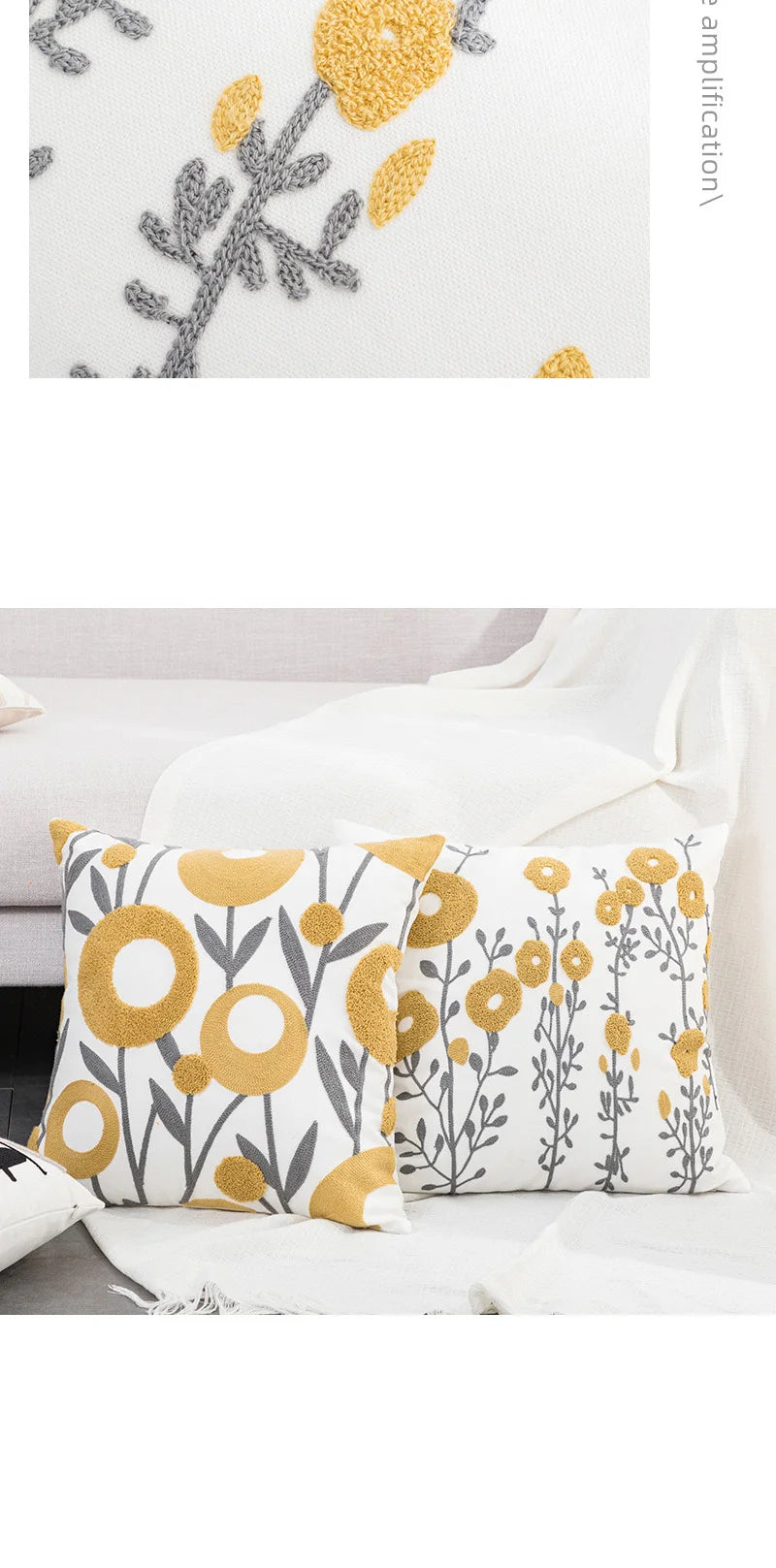 Boho Kissenbezug – Florale Baumwolle – 450mm x 450mm