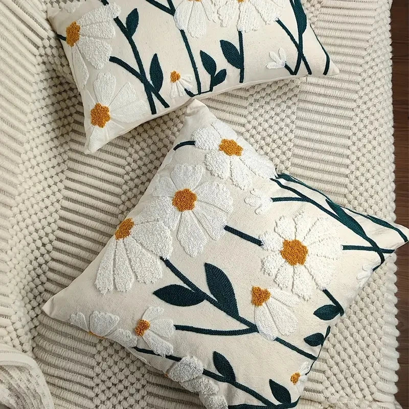 Boho Kissenbezug – Florale Baumwolle – 450mm x 450mm