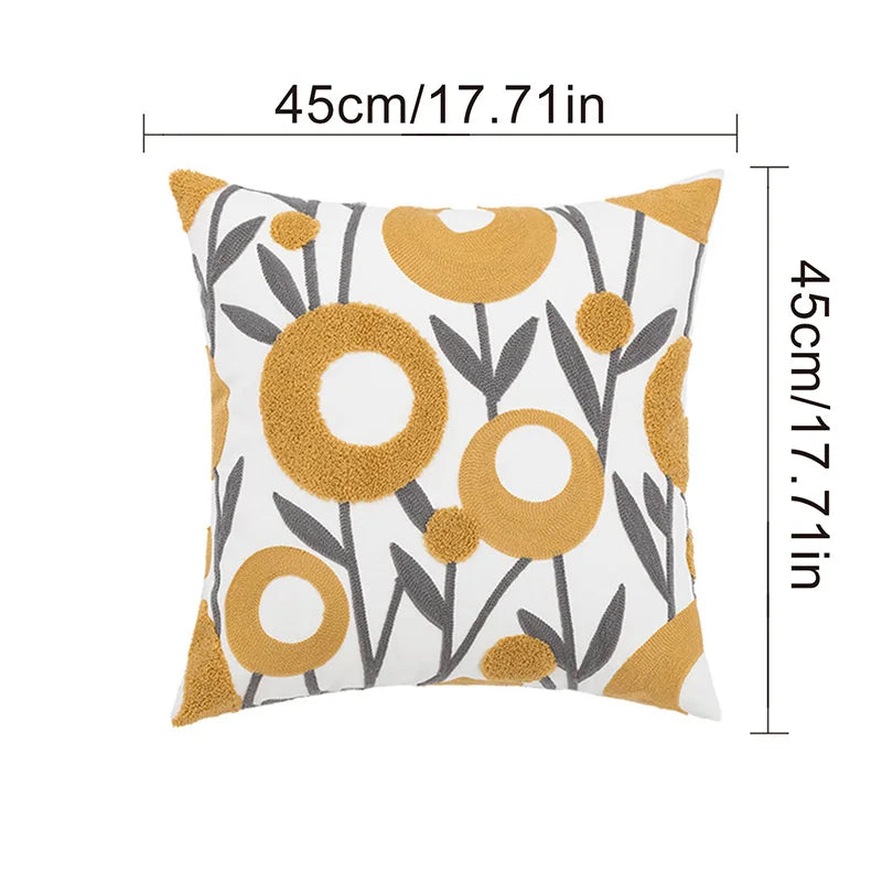 Boho Kissenbezug – Florale Baumwolle – 450mm x 450mm