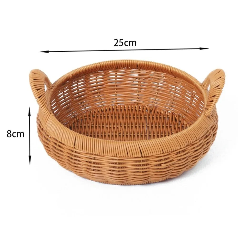 Boho Stil Rattan Tablett – Gewebte Struktur PP