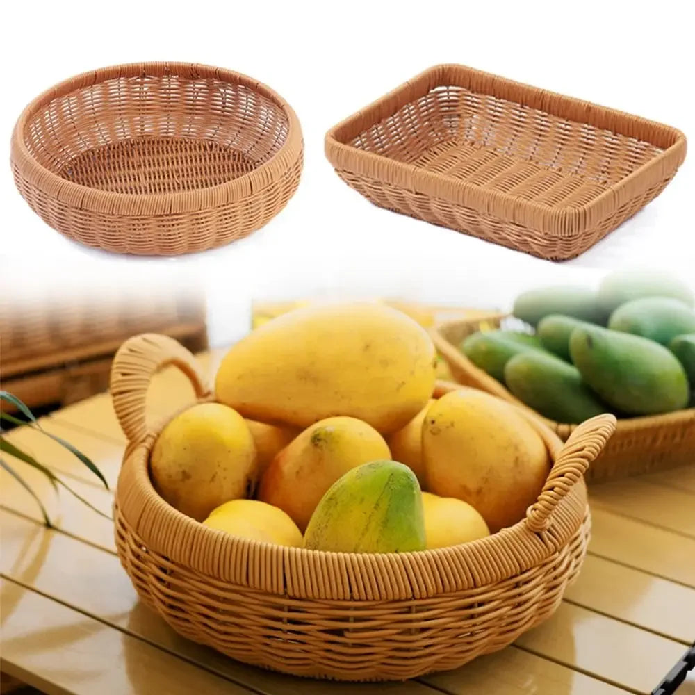 Boho Stil Rattan Tablett – Gewebte Struktur PP