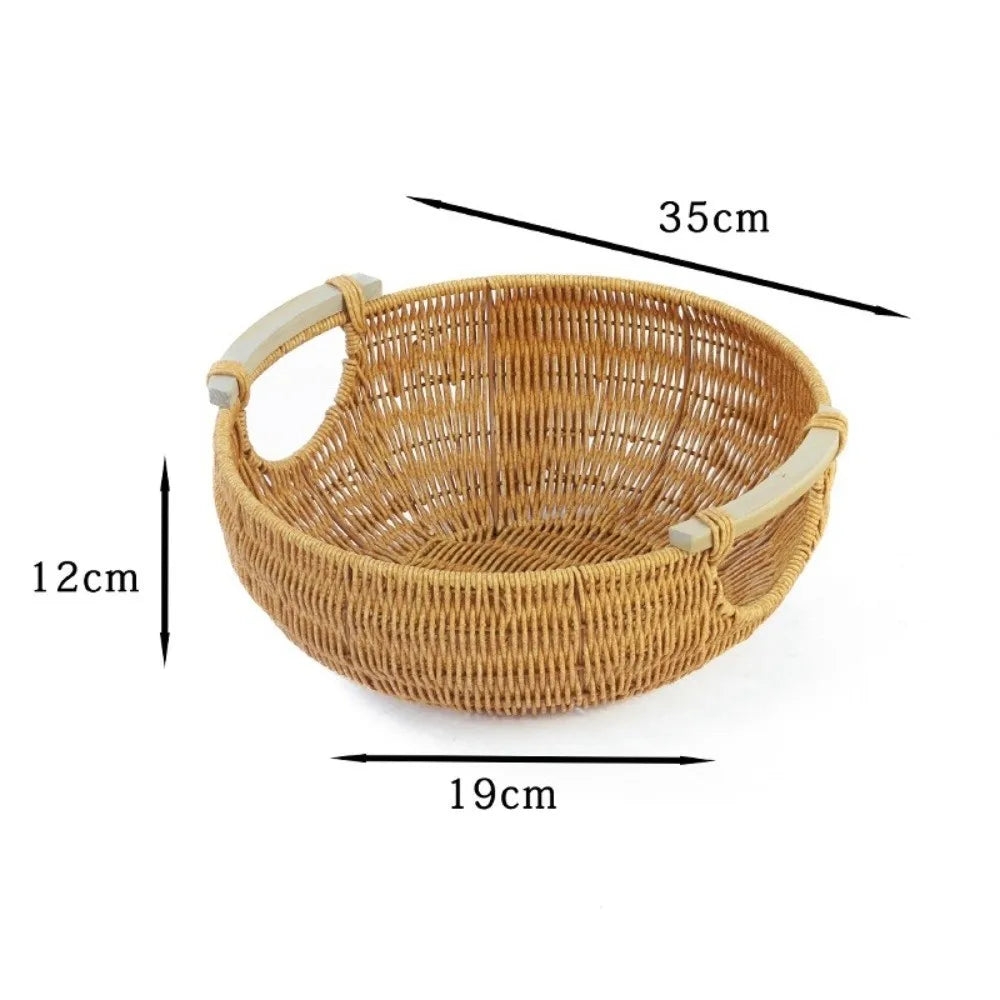 Boho Stil Rattan Tablett – Gewebte Struktur PP