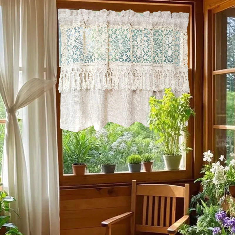 Boho Vorhang – Häkelspitze Quasten – Ideal für Küche