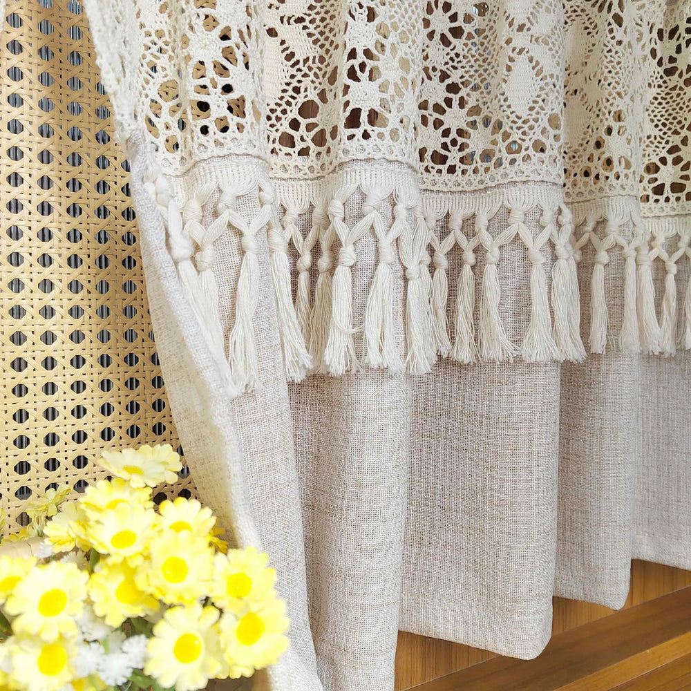 Boho Vorhang – Häkelspitze Quasten – Ideal für Küche