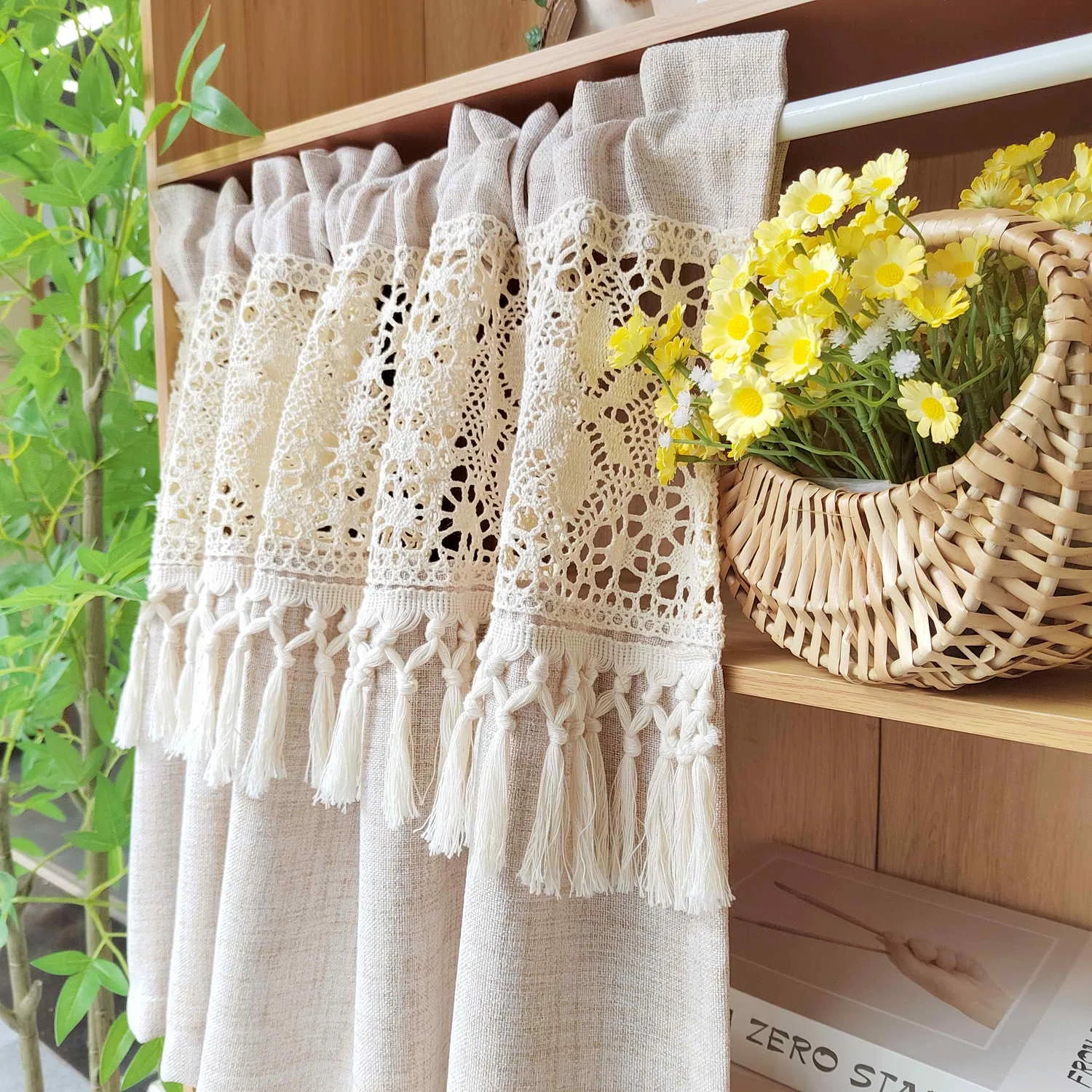 Boho Vorhang – Häkelspitze Quasten – Ideal für Küche