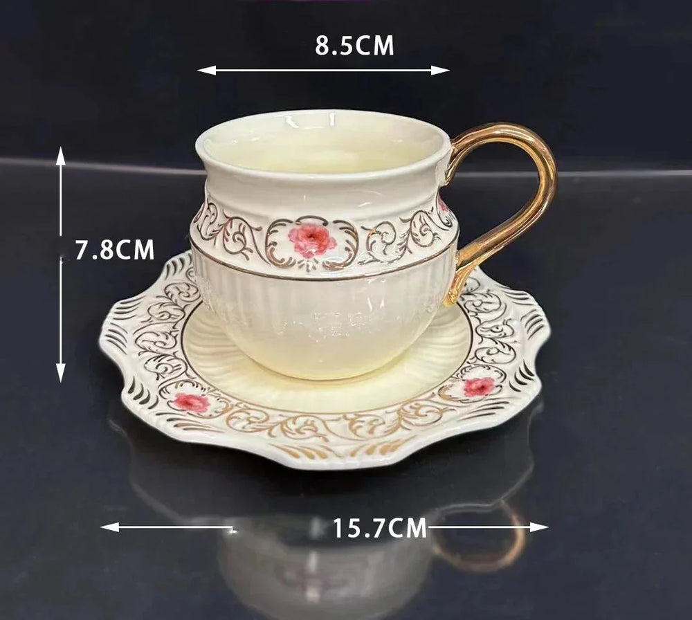 Bone China Kaffee-Set – Europäisch Handbemalt 1.0L